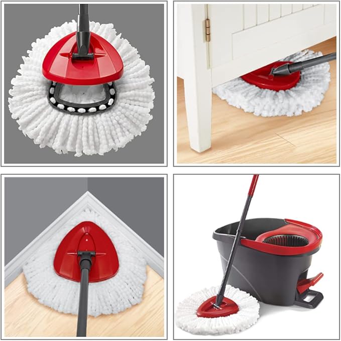 6 Pack Fit O-Cedar Easy Wring Spin Mop Replacement Heads - Microfiber Replacement Mop Head Refills for Triangle Spin Mop (6Pcs)