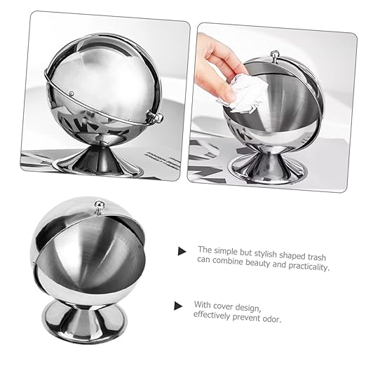 Stainless Steel Mini Trash Can with Lid Compact Covered Wastebasket for Office Bedroom and Kitchen Stylish Indoor Garbage Bin for Small Spaces
