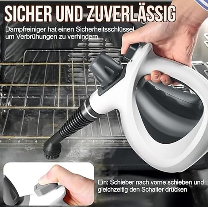 Multi Purpose Disinfection Steamer Powerful Handheld Steam Cleaner with 9 Accessories for Home Kitchen Bathroom Tile Grout and Furniture Cleaning.