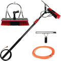 Window Cleaning Brush Equipment 3.6-11M Water Fed Telescopic BrushWindow Cleaner KitSolar Panel Cleaning Equipment for Cleaner Outdoor Window12FT/3.6M