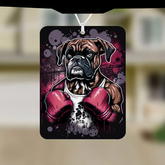 Dog Portrait Car Freshener Set of 6 - Boxer Dog Car Air Freshener - Graphic Air Freshener for Car