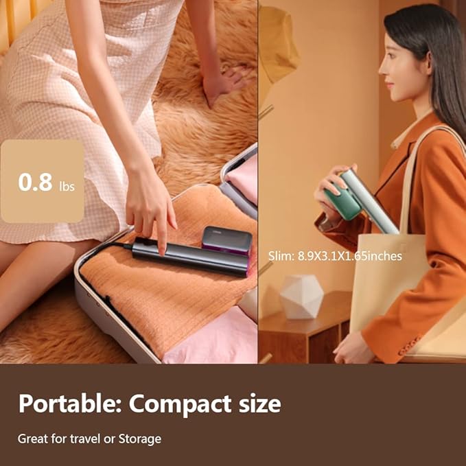 Nesugar Steamer for Clothes Steamer Fashion Portable Handheld Garment Steamer 0.8lbs Lightly 15s Fast Heat-up 10 Minutes of Continuous Steam Mini Steam Iron for travel and home(100-120V)