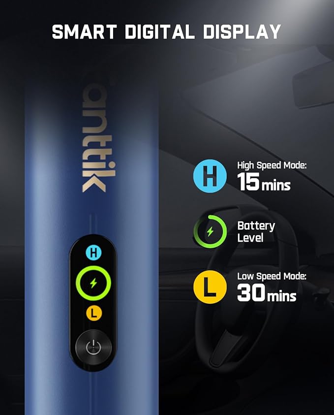 Fanttik Slim V10 APEX Cordless Car Vacuum 4-in-1 Portable Mini Handheld Vac 19kPa Suction Power Upgraded Smart Digital Display 2 Suction Modes for Small Jobs Car Office Desk Keyboards (Blue)