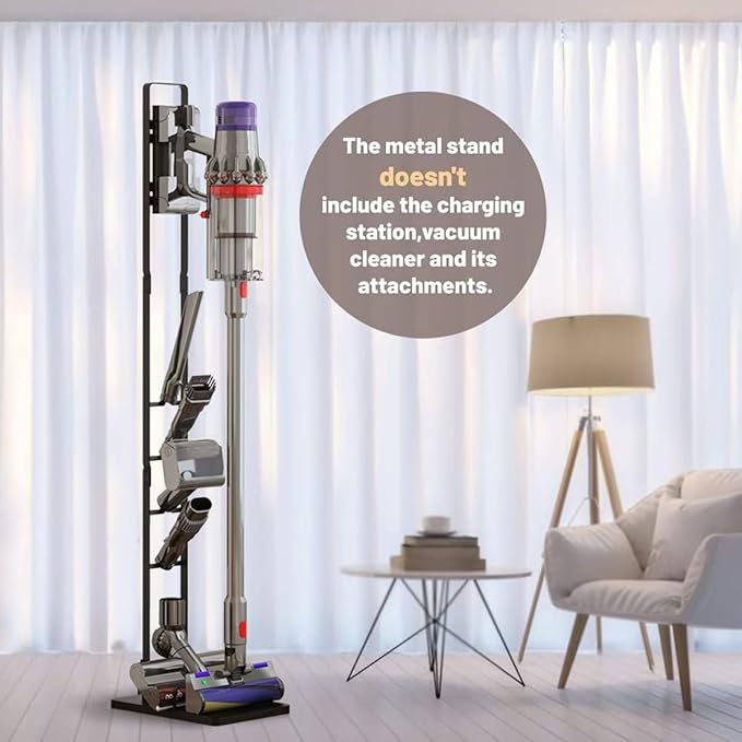 Foho Vacuum Stand Compatible for Dyson Stable Metal Storage Bracket Holder Compatible for Dyson V6 V7 V8 V10 V11 Cordless Vacuum Cleaners &amp Accessories
