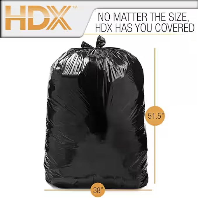 50 Gal. Extra Large Black Trash Bags (50-Count) pack of 2 Plus Free MagikoSFI Custom Shopping Tote Bag