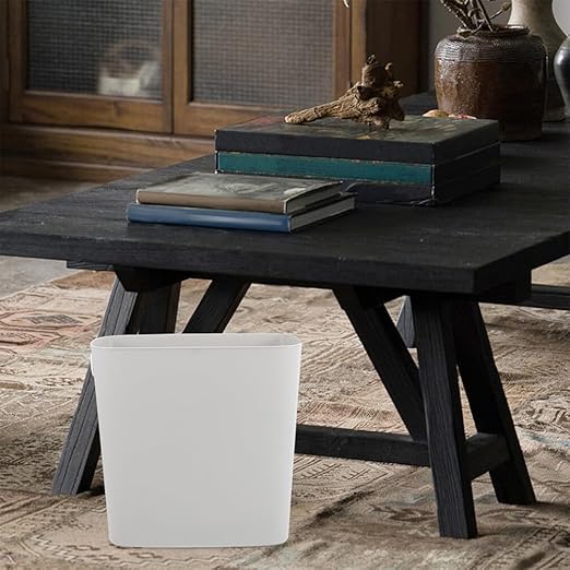 VOSAREA 13 L Rectangular Trash Can Plastic Wastebaskets Garbage Recycling Bin Slim Garbage Can Trash Bin for Narrow Space Bathroom Bedroom Laundry Home Kitchen Office Grey