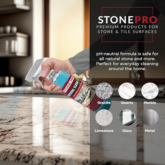 Stone Pro Crystal Clean - Surface Cleaner &amp Sealer Concentrate 32 oz Quart