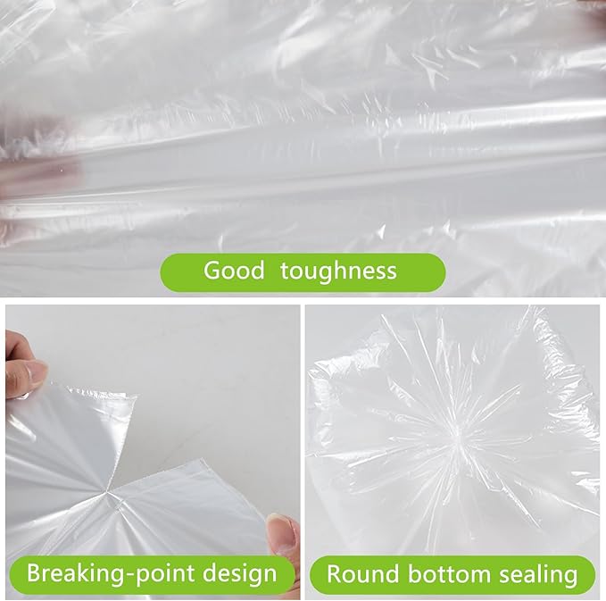 Farmoon 13 Gallon Kitchen Garbage Bag Clear Trash Can Liner Bags 9 Rolls/225 Bags
