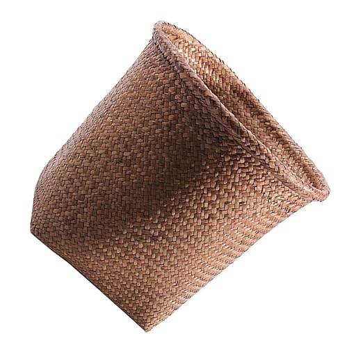 1pc Straw Woven Wastebasket Retro Garbage Can for Home Multi-Functional Storage Basket Smooth Edges Craftsmanship for Living Room Bedroom Office