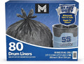 Member’s Heavy Duty 55 Gallon Drum Liners 80 Count Industrial Trash Bags Tear &amp Leak Resistant Extra Thick Embossed Garbage Bags with Simple Tie Closure Large Commercial Drum Bags