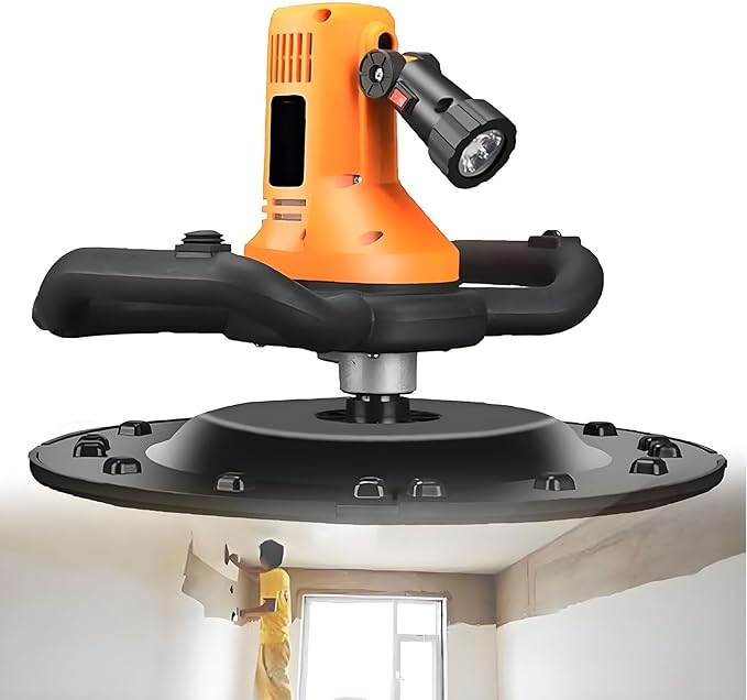 2880W Wall Smoothing Machine 80-200RPM Handheld Drywall Sander Electric Plaster Mortar Cement Putty Trowel With 6 Adjustable Speed And LED For Smoothing Concrete Surfaces(110V)
