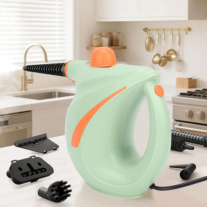 Handheld Steam Cleaner 1200W 3.0 Bar Pressure 105 High Temperature Portable Steam Cleaning Machine with 8 Accessories for Kitchen Bathroom Living Room Car RV (US Plug)