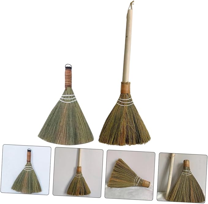 2pcs Cleaning Broom Brush for Scrubbing Dust Mop for Hardwood Floors Desktop Dust Broom Handmade Home Cleaning Tool