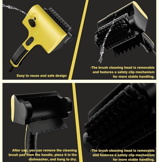 High-Speed Cordless Electric Grill Cleaner Bristle-Free Rechargeable Brush Picnic Camping BBQ Wire Bathroom Tile Bathtub Cleaning Tool
