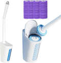 Disposable Toilet Bowl Cleaner Wand Refills Toilet Cleaners for Inside The Bowl Toilet Wand Kit Only Fit Handle (Color : 40 Refill with Brush Size : Lavender)