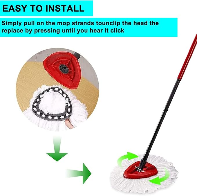 12 Pack Spin Mop Replacement HeadsMicrofiber Mop Head ReplacementWhite Triangle Swivel Mops Microfiber Swivel Mop RefillDeep CleanMachine Washable and Easy House Cleaning Floor Mopping