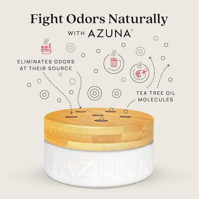 Azuna All-Natural Odor Remover Gel Refill Pouch | Air Purifier with Tea Tree Oil | Plant-Based &amp Long Lasting | For Pet Odors Smoke &amp Strong Odors | Natural Scent 24 oz