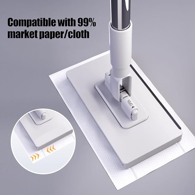 Dust Mop360-Degree Rotating Head Cleaning ToolFlat Floor Mop with 2 Reusable Pads | for Kitchen Home Tile Laminate Apartment Bathroom Corridor