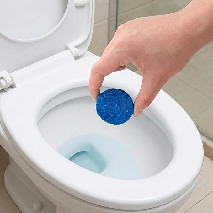 15 Pcs Toilet Bowl Cleaner Tablets Blue Automatic Odor Control Long-Lasting Individually Wrapped Bathroom Hygiene