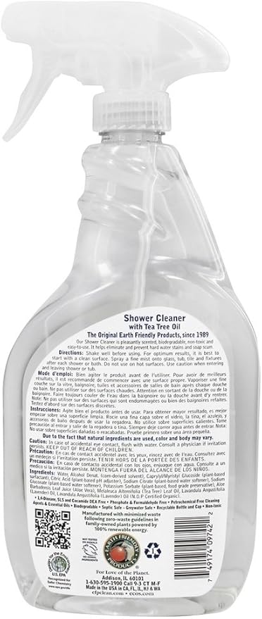 Earth Friendly Products Shower Kleener Made with Tea Tree Oil 22 Ounces (Pack of 12)