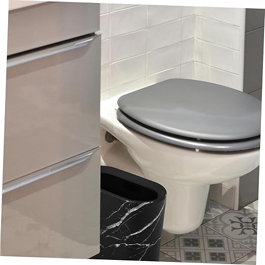 PRETYZOOM Marble Trash Bin for Bathroom Elegant Decorative Wastebasket for Home Kitchen Office and Hotel Use and Easy to Clean Design for Stylish Garbage Storage