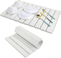 Large Stone Drying Mat for Kitchen Counter - 24x16 Dirt-Resistant Quick Drying Fast Absorbent Non-Slip Diatomite Mat Natural Diatomaceous Earth Dish Drying Pad for Dish Rack (White)