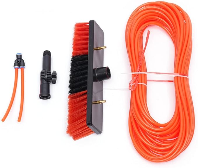 Water Fed Pole Kit Water Fed Brush 26ft Water Fed Cleaning System Aluminum Outdoor Window Cleaner with Hose Cleaning and Washing Tool for Solar Panel