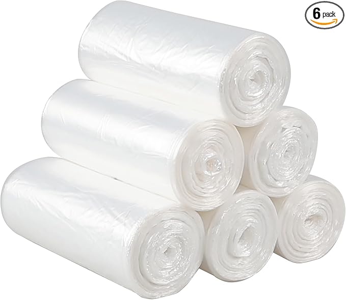13 Gallons Kitchen Garbage Bin Liner Clear Trash Bags 150 Counts 6 Rolls