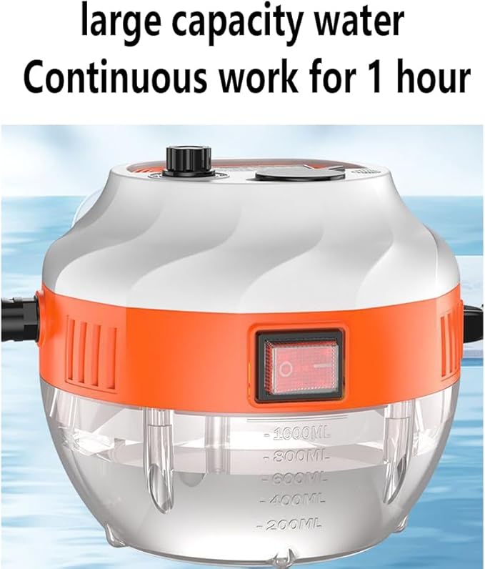 Handheld Steam Cleaner 2500W High Pressure Steamer with 3 Brush Heads for Cleaning Upholstery Kitchen Bathroom Grout &amp TileBlack