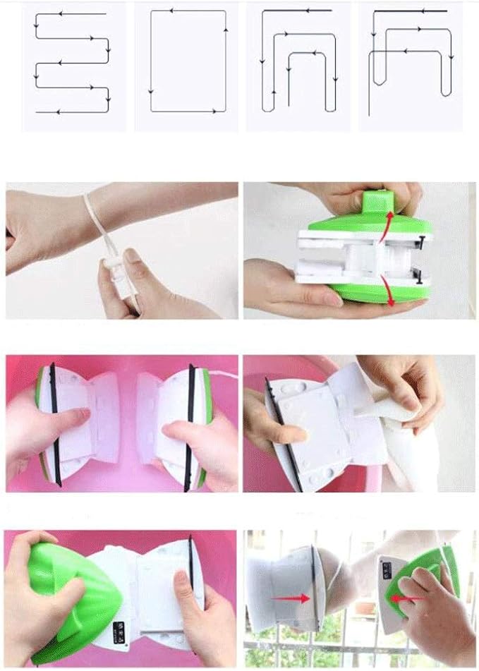 Double-Sided Magnetic Glass Wiper Cleaner Five-Gear Adjustable Force for Window Washing Cleaning Tool Brush