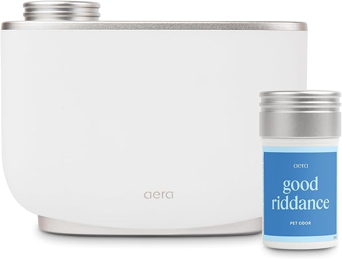 Aera Waterless Plug-in Essential Oil Diffuser for Large Rooms + Good Riddance Fragrance Capsule – Wi-Fi App &amp Alexa Control – Luxury Home Fragrance Scent Machine Starter Kit (Includes 1 Capsule)