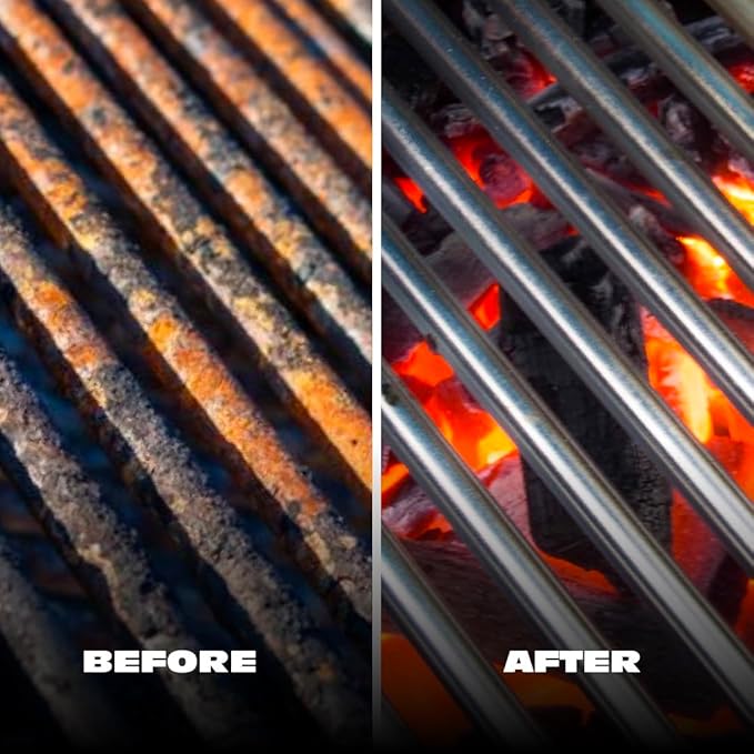 BBQ-AID All Angles BBQ Grill Brush for Outdoor Grill – Cleans All Angles Large Wooden Handle and Stainless Steel Bristles - BBQ Brush for Grill Cleaning – Grill Cleaner Brush Safe for BBQ and Grill