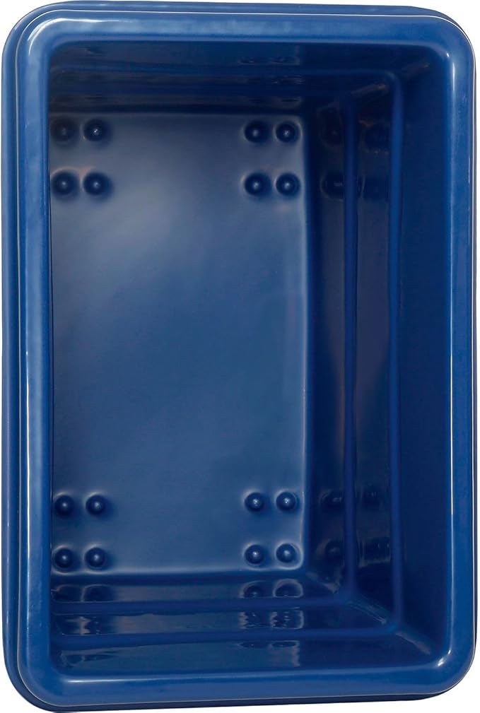 Global Industrial 6 Bushel Plastic Bulk Box Truck Direct Mount Base 500 lbs. Capacity 3 Non-Maring Rubber Casters Blue 33-2/5L x 23 W x 24-1/2H
