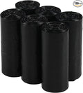 6 Rolls 7 Gallon Medium Trash Bags Black Garbage Bags for Office 150 Counts