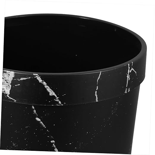 GLEAVI Elegant Marble Pattern Trash Can Medium Wastebasket for Office Bathroom and -Saving Design for Modern Interiors Versatile Garbage Bin for Home Use