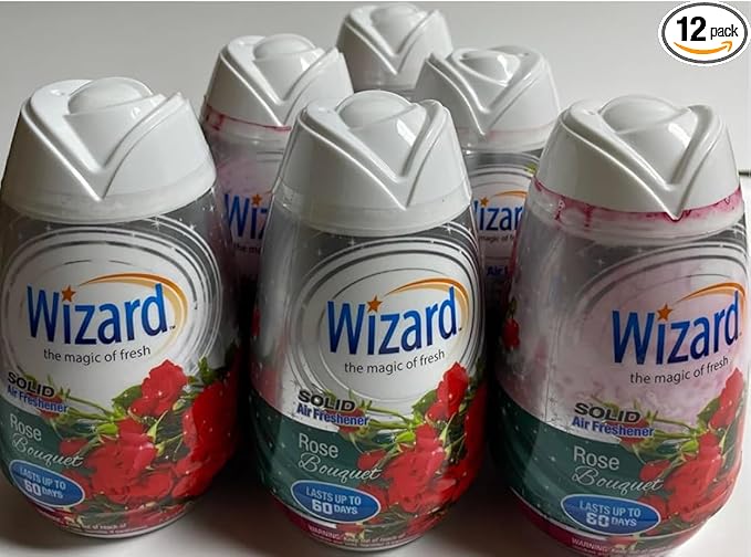 Wizard The Magic of Fresh gel Air Freshener solid air freshener 7.8 oz rose bouquet (Pack of 12)