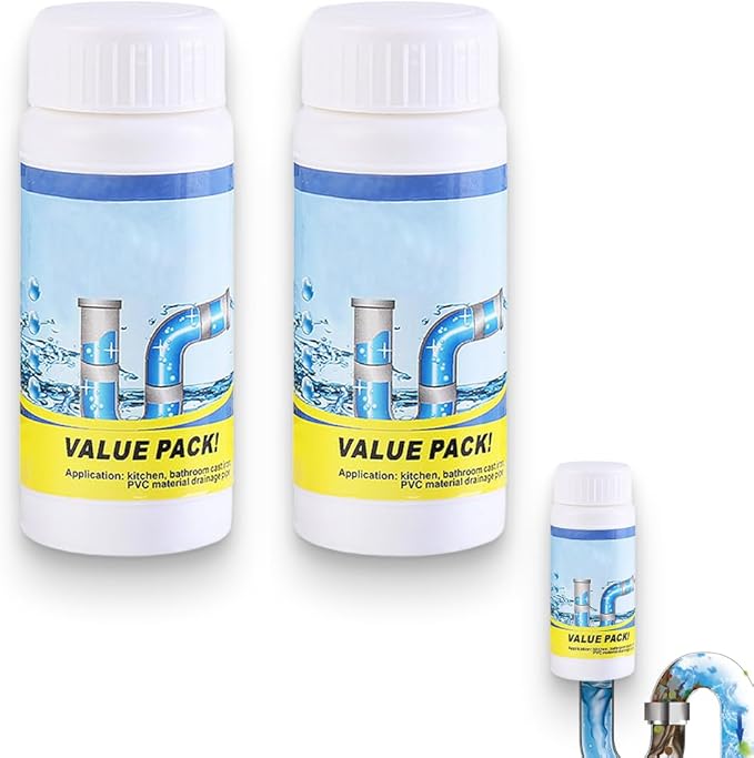 2025 Upgrade Sink and Drain Cleaner Powerful Sink Drain Cleaner Multi-functional Drains Cleaners Fast Foaming for Kitchen Toilet Pipeline Quick Cleaning Tool (2PCS)