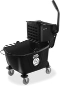 Dryser Commercial Mop Bucket with Side Press Wringer 26 Quart Black