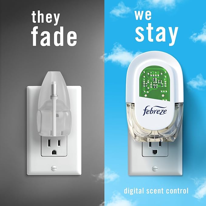 Febreze Odor-Fighting Air Freshener - Room Fresheners with Air Effects Technology - (1 Pack) contains (3) of 0.87 fl oz Refills (Sweet Watermelon Vine)