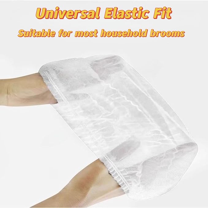 Disposable Broom CoversDisposable Broom Dusting Covers100PCS Dust-Proof Sleeves &amp No-Wash Lazy Cleaning ToolUniversal Elastic FitEasy On/Off for Standard BroomsKeep Hands Clean (200pcs)