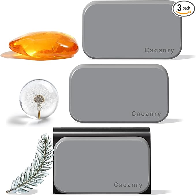 Car Air Freshener Starter Kit- Stone Air Freshener Car Odor Eliminator - Long Lasting Scent - Auto Accessories - Metal Clip (Amber-Frosted Spruce-Open Air)