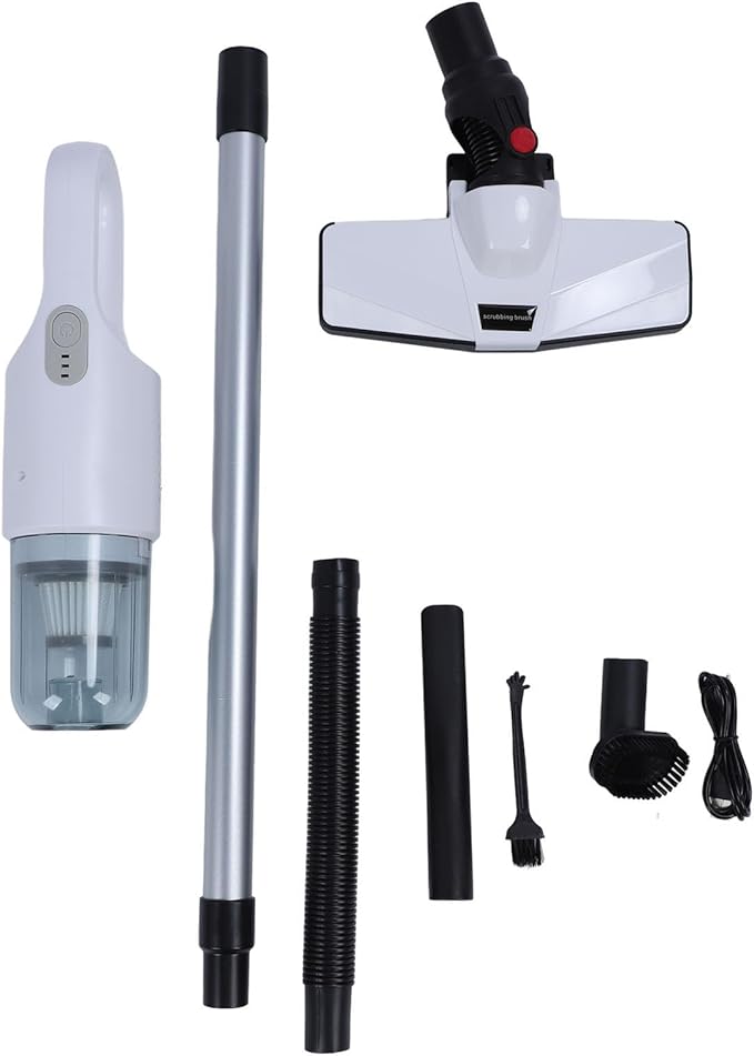 Focket Cordless Vacuum Cleaner Powerful Efficient 2 Gear Multifunctional Vacuum Cleaner for Hard Floors (White)