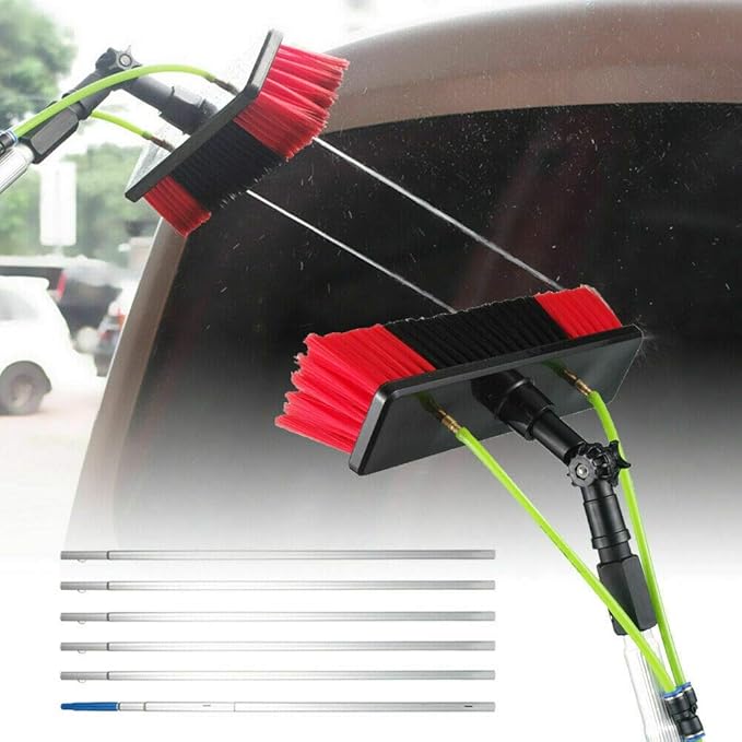 DYRABREST Water Fed Pole KitWindow Washing Kit with 8M Extension Pole Solar Panel Cleaning Brush for Glass Solar Panels Trucks VansWindow