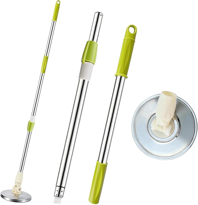 Spin Mop Replacement Handle 360 Degree Spin Mop Pole Handle Replacement Rotating Telescopic Stick for Mop Head Ideal for Home and Household Cleaning