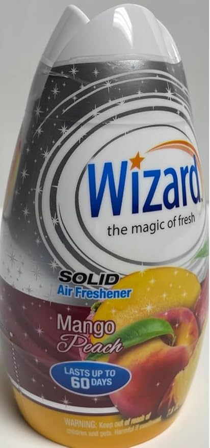 Wizard The Magic of Fresh gel Air Freshener solid air freshener 7.8 oz mango peach (Pack of 12)