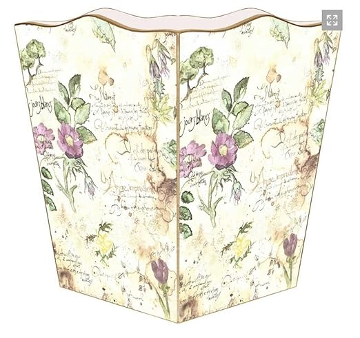 Marye-Kelley WB710-French Watercolor Wastepaper Basket