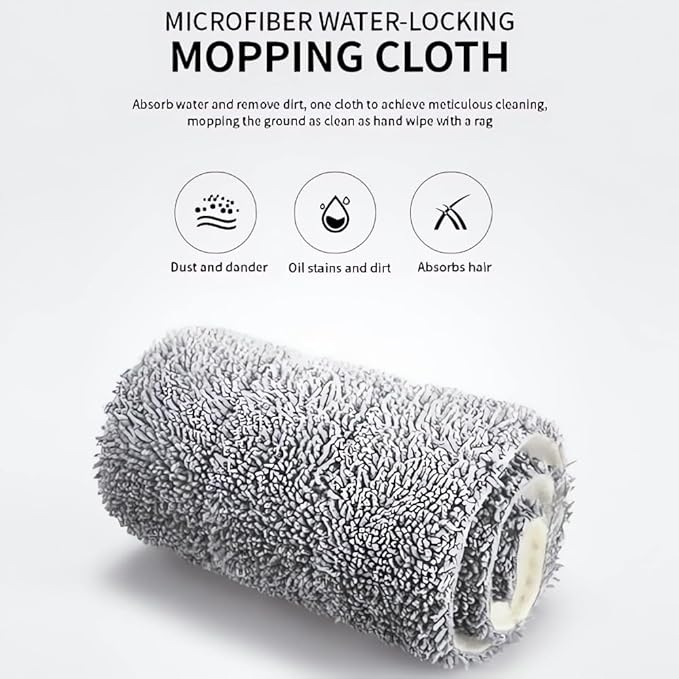 2024 New Lazy Person's Self-Washing Mop - 360 Rotatable Wet &amp Dry Cleaning Mop Self Wringing Hands-Free Microfiber Mops for Floor/Kitchen Cleaning (with 6 Pads)