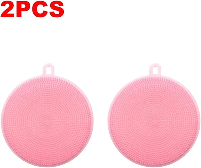 10-1PCS Silicone Cleaning Brushes Soft Silicone Scouring Pad Washing Sponge Dish Bowl Pot Cleaner Washing Tool Kitchen Accessori(2 pcs)