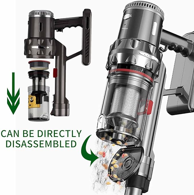 Stick Vacuum Cleaner 50 Minutes Run-Time 4 in 1 Lightweight Stick Vacuum 200W HEPA Filter for Hardwood Floors Carpet Pet Hair Car （4M line