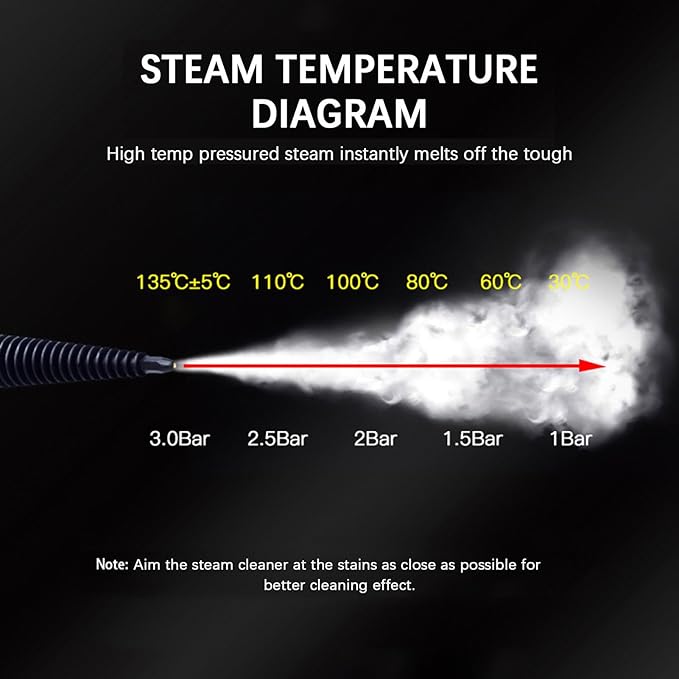Handheld Steam Cleaner Multi Steamer for Portable 350ml Fast Heating Efficient Steamer Machine for Range Hood Kitchen Bathroom Use (US Plug 110V)